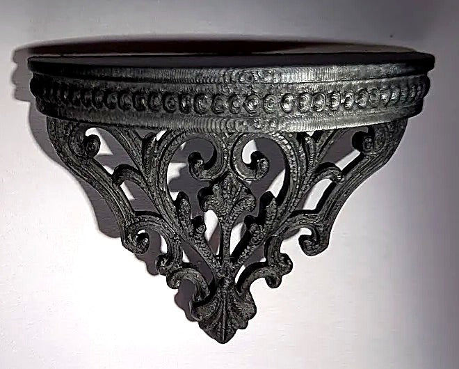 Baroque Shelf - angled view of ornate 3D-printed magnetic scrollwork shelf