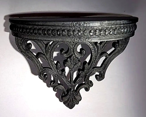 Baroque Shelf - angled view of ornate 3D-printed magnetic scrollwork shelf